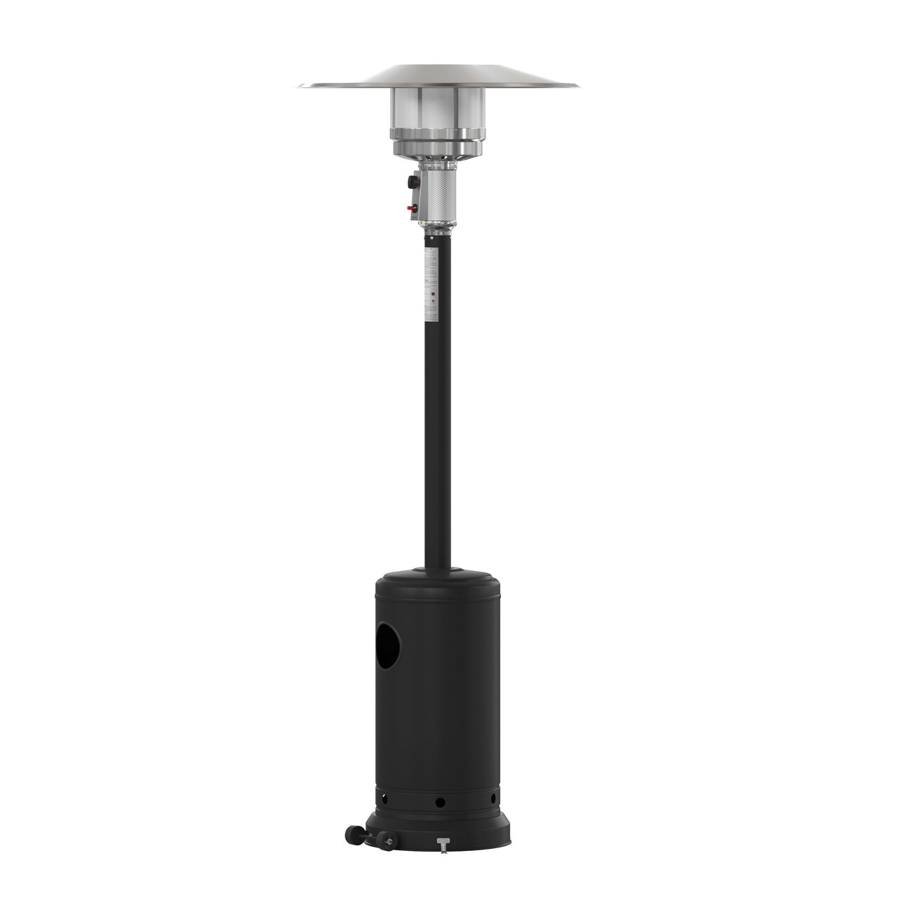 Merrick Lane Stainless Steel 7.5' Tall 40,000 BTU Outdoor Propane Patio Heater with Wheels